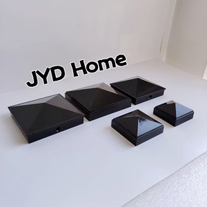 JYD粉体塗装鋳造アルミニウムポストカバーピラミッドフェンスポストキャップスクエアベースダイキャストアルミニウムフェンスカバーネジ付き - Product Image 2