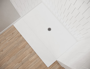 Bandeja <span class=keywords><strong>de</strong></span> <span class=keywords><strong>ducha</strong></span> <span class=keywords><strong>de</strong></span> superficie sólida para baño, bandeja <span class=keywords><strong>de</strong></span> <span class=keywords><strong>ducha</strong></span> <span class=keywords><strong>de</strong></span> mármol cultivado compatible con ADA estándar, montaje empotrado, bandeja <span class=keywords><strong>de</strong></span> <span class=keywords><strong>ducha</strong></span> empotrada <span class=keywords><strong>de</strong></span> perfil bajo - Product Image 2