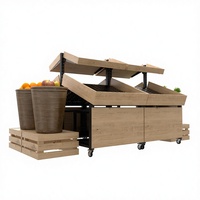 Présentoir alimentaire multi-niveaux Highbright Artist avec paniers en osier pour supermarché