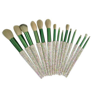 Ensemble de <span class=keywords><strong>maquillage</strong></span> plat professionnel en gros, 12 pièces, <span class=keywords><strong>strass</strong></span>, blush plat angulaire, poils synthétiques, application de fard à paupières, rouge à lèvres - Product Image 4