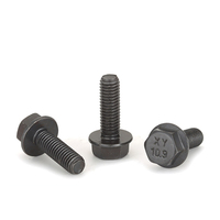 10.9 Grade Flange Hex Bolts With Washer Steel Black Oxide Plain Finish Hexagonal Flat Head Hexagon Anti Loosening Fasteners