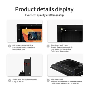 Kustomisasi 12 15.6 17 18.5 19 21.5 23.6 inci multi-antarmuka anti-interferensi IP65 tahan air Industria semua dalam satu Panel PC