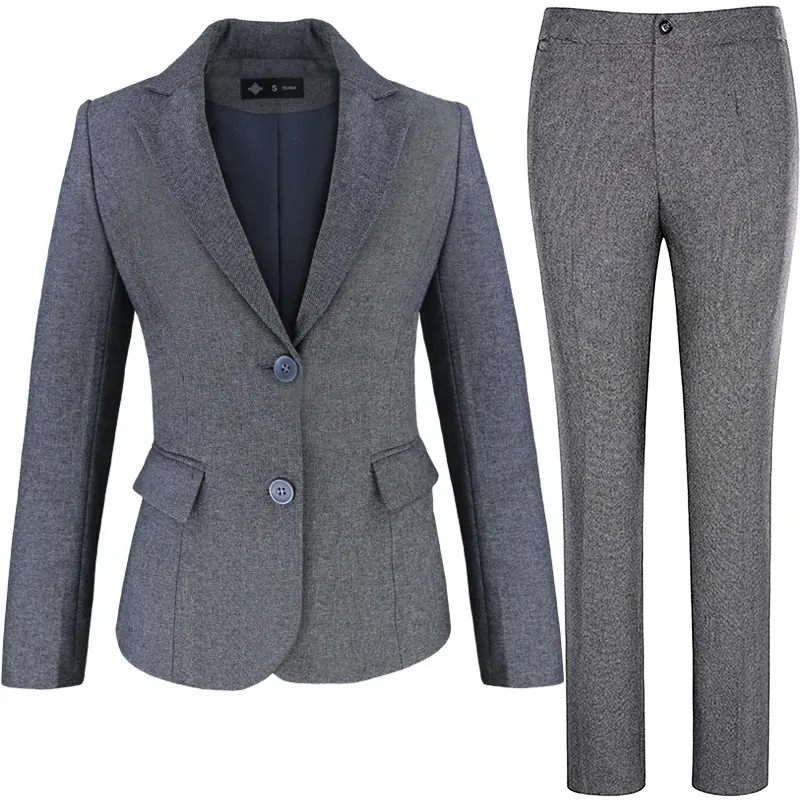 Oem Groothandel Standaard Twee Knoppen Pak Voor Vrouwen Office Dames Formele Broek Past Vrouwelijke Blazer Jas Broek