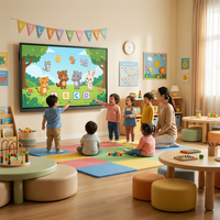 Tableau blanc interactif intelligent tactile IR 20 points de 65, 75 et 86 pouces avec écran LCD 4K, système d'exploitation Android/Windows pour l'enseignement et les réunions