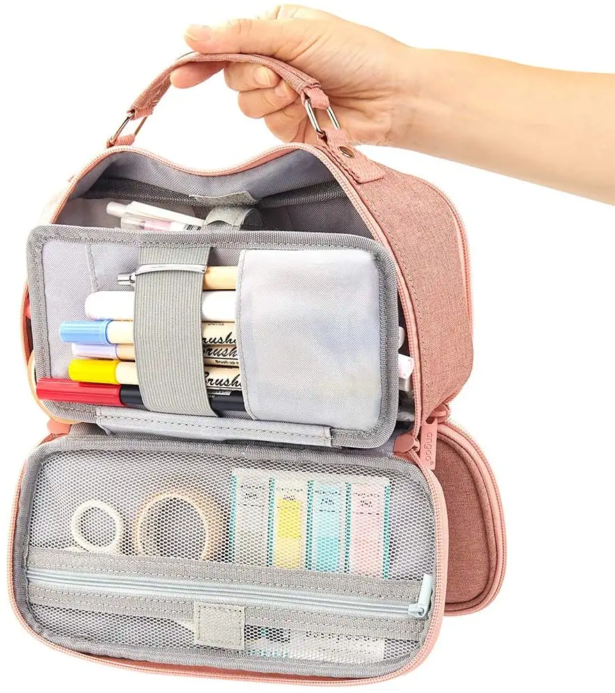 다기능 화장품 휴대용 대형 핸드 헬드 펜 파우치 가방 대용량 연필 케이스 편지지 보관 가방