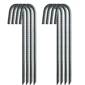 10 pacotes 12 "x 1/2" rebar j gancho chão, partes de jardim armadilha pinos de aço, grampos de âncora resistente para caminhões de cerca de cervos