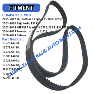 Correa de distribución compatible con <span class=keywords><strong>Subaru</strong></span> Impreza Outback Legacy <span class=keywords><strong>Forester</strong></span> EJ20 EJ22 1992-2014 ST130284S000 13028-AA240 13028AA200 13033AA042 - Product Image 2