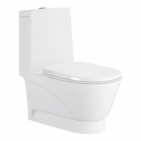 WC monobloc en céramique le plus vendu avec design en forme d'aile et abattant à fermeture douce pour salle de bain moderne – Articles sanitaires