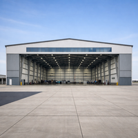 Bâtiment métallique préfabriqué détachable à longue portée en acier galvanisé, entrepôt, atelier, abri, résistance au vent de 121 mph