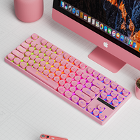 Clavier d'ordinateur filaire de style punk, 87 touches, rétroéclairage RVB, clavier de jeu à membrane silencieux, multi-touches pour ordinateur portable, bureau