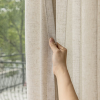 Nouvelle tendance moderne S pli lin rideau transparent croix flammé texture rideau transparent tissu lin pour chambres d'hôtel maison salon