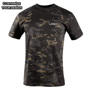 Mới Đến Người Đàn Ông Của Ngụy Trang Cổ Điển Đào Tạo T-Shirt Nhanh Khô Polyester Dệt Kim Quá Khổ Dài Tùy Chỉnh <span class=keywords><strong>Camo</strong></span> Thiết Kế Cho Ngoài Trời - Product Image 1
