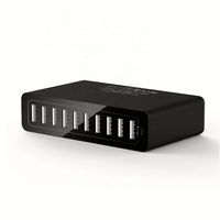 Station de charge pour smartphone 5V 12A, tête de charge 10 ports 60W haute puissance, chargeur multi-ports USB pour téléphone portable