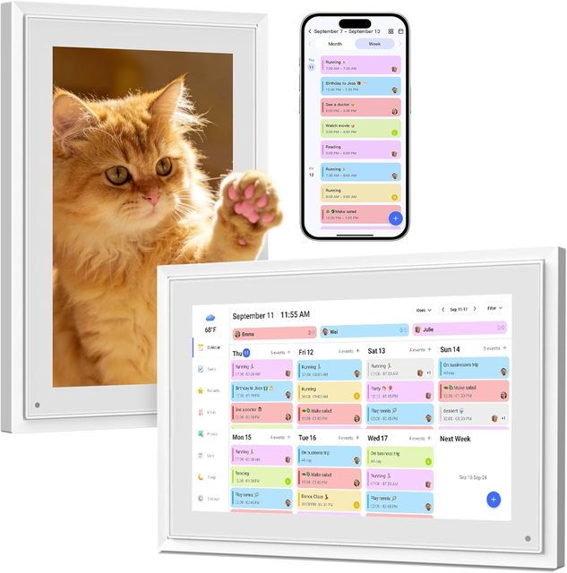 10.1-inch Digital Calendar Photo Frame Smart WiFi Touchscreen Display 1280x800 Resolution ABS Plastic Gift for Women Men Parents
