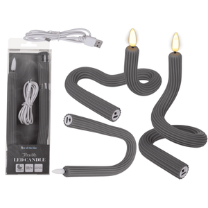 Grey flexibel LED <b>stick</b> candle made of <b>silicone</b>, - Product Image 1