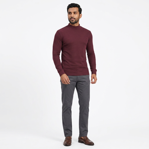 Custom logo Men's Soft <b>Mock</b> <b>Neck</b> Sweatshirt Long Sleeve Half Turtleneck Pullover Shirts Plain OEM ODM Breathable - Product Image 1