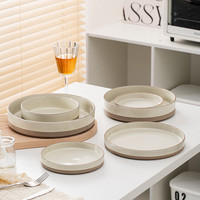 Vaisselle de table en grès moderne nordique ensembles de vaisselle assiettes à dîner émaillées mouchetées ensemble vaisselle en gros