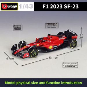 Modèle de voiture de course de <span class=keywords><strong>Formule</strong></span> <span class=keywords><strong>1</strong></span> rouge à l'échelle <span class=keywords><strong>1</strong></span>:43 en alliage métallique moulé sous pression, style F1, pour collectionneurs, jouet de présentation - Product Image 2