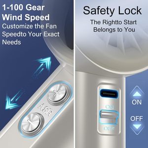 Vente en gros – Nouveau ventilateur portable USB rechargeable haute vitesse 2025 pour extérieur, avec batterie 2000 mAh, pour usage domestique - Product Image 6