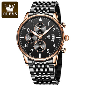 OLEVS 2869 Montres-bracelets de luxe pour hommes en or Montres de marque pour hommes Montre à quartz pour homme Étanche en acier inoxydable Mode Affaires <span class=keywords><strong>Calendrier</strong></span> - Product Image 6