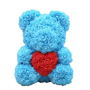 BLH China Supplier Teddy Bears 40CM Christmas Valentine Decoration Soap Flower Teddy Bears