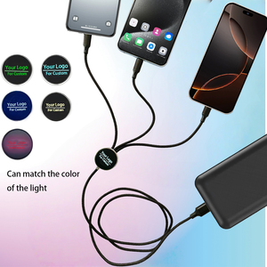 3-trong-1 phát sáng Logo Led 1.2m sạc cáp đa chức năng rối miễn phí Nylon bện & dây đồng cho iPhone, <span class=keywords><strong>Android</strong></span>, Samsung - Product Image 3