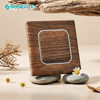 Interruptor de pared eléctrico Shinelite de diseño superdelgado con placa de madera, interruptor de 16A, nuevo modelo
