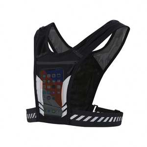 Newest Trendy Reflective Vest Running <b>Backpack</b> Vest Cell Phone Chest Harness Bag Ydration Black Running Vest - Product Image 3