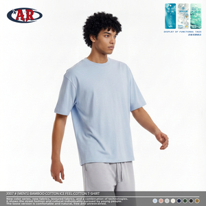Camiseta de Manga Corta para Hombre, 230g, Algodón de Bambú, Estilo Urbano Europeo y Americano, Venta al Por Mayor, Personalizable ODM/OEM - Product Image 4