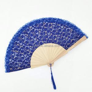 Éventail de roses en dentelle Éventail de mariage Non pliable Art Craft Home Decoration Photography Props Dance Hand Fan - Product Image 4