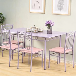 Juego de mesa y sillas multifuncional para el hogar, de estilo moderno minimalista, de lujo ligero, simple y de alto valor, en hierro. - Product Image 3