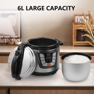 Autocuiseur Électrique Multifonctionnel Winning Star en Acier Inoxydable 6L, Norme Américaine, pour Cuisson du Riz, des Soupes et Maintien au Chaud - Product Image 2