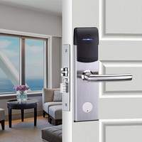 Tarjeta de llave RFID de acero inoxidable de alta seguridad, sistema de cerradura de puerta de Hotel inteligente con Software de gestión y codificador de tarjeta RFID