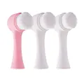 3D double-sided facial brush soft bristled silicone facial cleanser household manual facial brush deep cleansing of pores