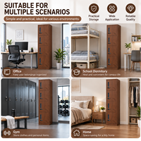 Casier en acier avec serrure à code, armoire de rangement métallique étroite et verrouillable, écologique, pour dortoir du personnel, salle de sport, salle de bain et bureau
