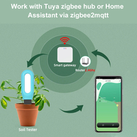 Haozee Tuya Smart Zigbee Capteur d'humidité du sol Température Humidité Mètre pour la maison Assistant Zigbee2mqtt pour jardin Garage Utilisation