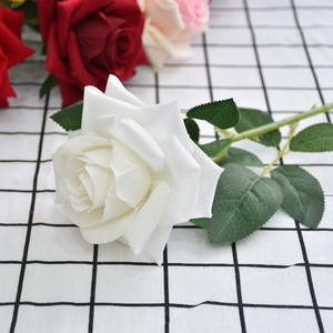 AF10103 vendita calda artificiali grandi Rose mazzo <span class=keywords><strong>di</strong></span> <span class=keywords><strong>fiori</strong></span> <span class=keywords><strong>di</strong></span> seta giardino rosso singolo velluto rosa floreale - Product Image 2