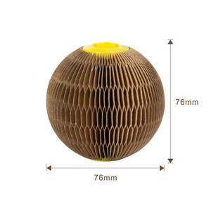 ลูกบอลกระดาษลูกฟูกสำหรับแมวข่วนเล่น พร้อมแคทนิป สำหรับเล่นและดูแลเล็บ - Product Image 4
