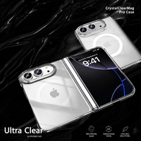 Étui de téléphone magnétique pliable transparent résistant aux chutes pour iPhone Duo, protection contre les rayures, ultra fin, sensation de peau cristalline