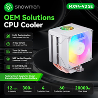 SNOWMAN Nouveau Refroidisseur d'Air pour CPU, 4 Caloducs, Sans Lumière, Dissipateur de Chaleur en Cuivre pour Processeur PC, Refroidisseur de Boîtier d'Ordinateur