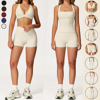 Pantalons de fitness pour femmes, pantalons ajustés pour la course à pied et le cyclisme en plein air, shorts de yoga à taille en V avec poches