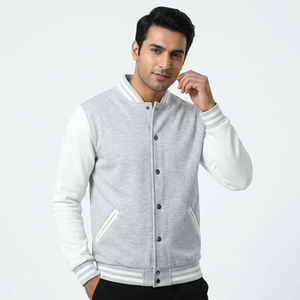 Veste universitaire pour homme de haute qualité, prix de gros, personnalisable, manches longues, style baseball. - Product Image 1