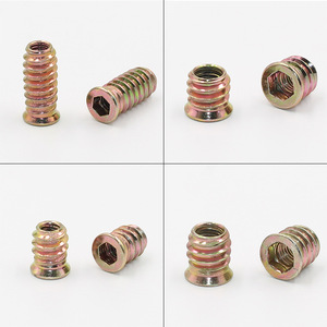 Écrous filetés intérieurs et extérieurs M6 M10 à six pans creux en acier au carbone, connecteurs de meubles pour le bois, norme DIN classe 8.8 - Product Image 1