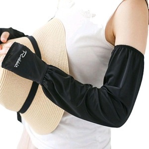 Manchettes en soie glacée pour femmes, blanches, anti-UV, pour l'été, le cyclisme, la conduite, élégantes, coupe ample, manches longues - Product Image 2
