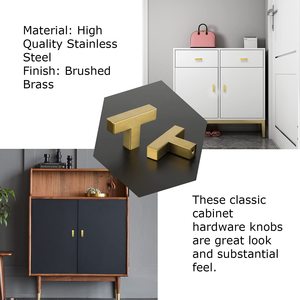 Furniture Hardware Cabinet Pulls Dresser Bedroom Kitchen Handles <strong>Square</strong> Brushed Gold <strong>Drawer</strong> Door Handles Warehouse Living Room - Product Image 5