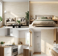 Panneaux muraux flexibles en travertin, ardoise artificielle ultra-mince, moderne, imperméable, ignifuge, durable pour chambre, hôtel, centre commercial