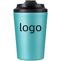 Mug à thé au lait de 12 oz avec couvercle anti-fuite, bouteilles d'eau pour femmes pour la Saint-Valentin, petite tasse à café en métal sous vide pour l'extérieur