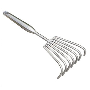 Rastrillo para almejas de acero inoxidable de alta resistencia con 5 dientes, herramienta de excavación de playa de mango corto para la recolección de almejas, conchas y jardinería - Product Image 4