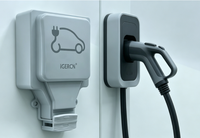 Enchufe de Carga para Vehículos Eléctricos IGERCN Industrial IP66 de Cobre, 1 Puerto, 240V/15A, Tipo Francés, con Autoprueba, para Uso Hospitalario