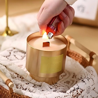 Großhandel Sojawachs Duftkerze 290g Goldener Metallbecher Handgefertigte Zylindrische Luxus-Dekokerze für Zuhause Hochzeit Feiertage Geburtstage